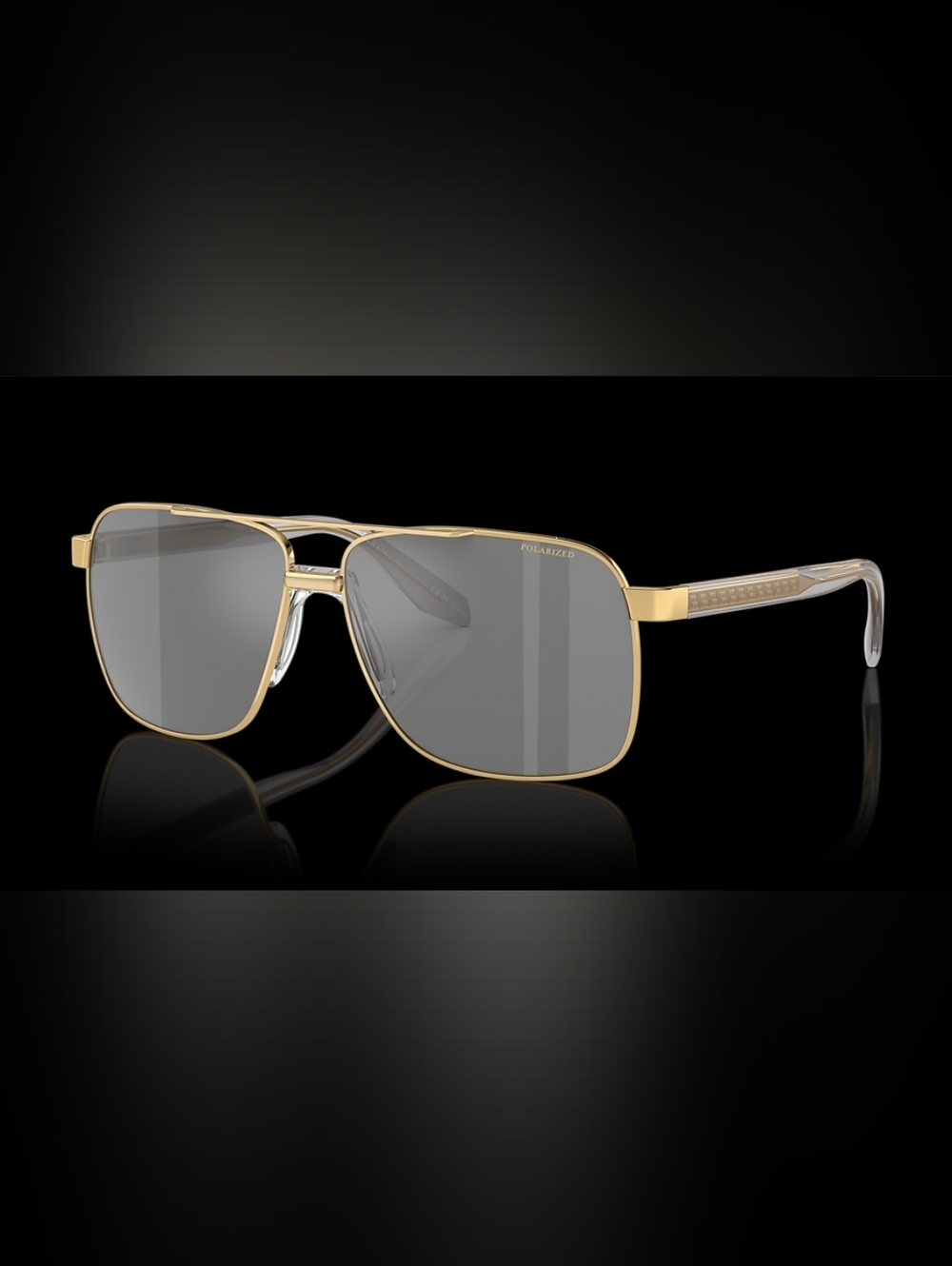 Versace Gold Frame Gray Lens Aviator Sunglasses